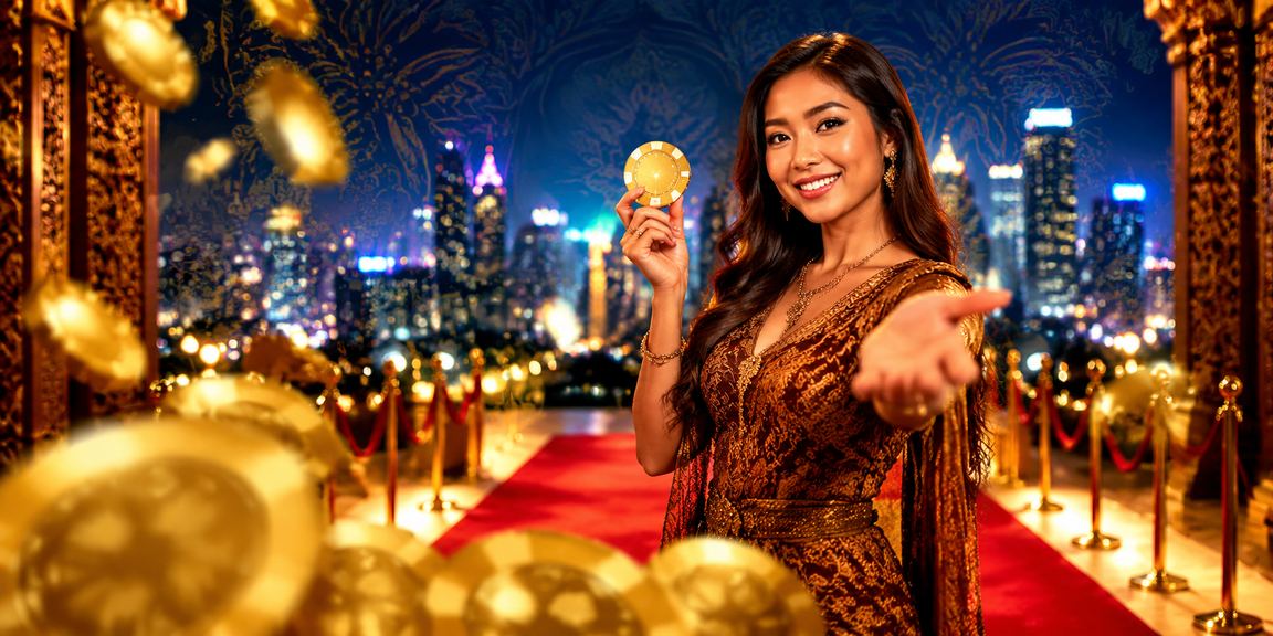 Model memperagakan cara bermain slot game di platform cair78 dengan tampilan antarmuka jelas